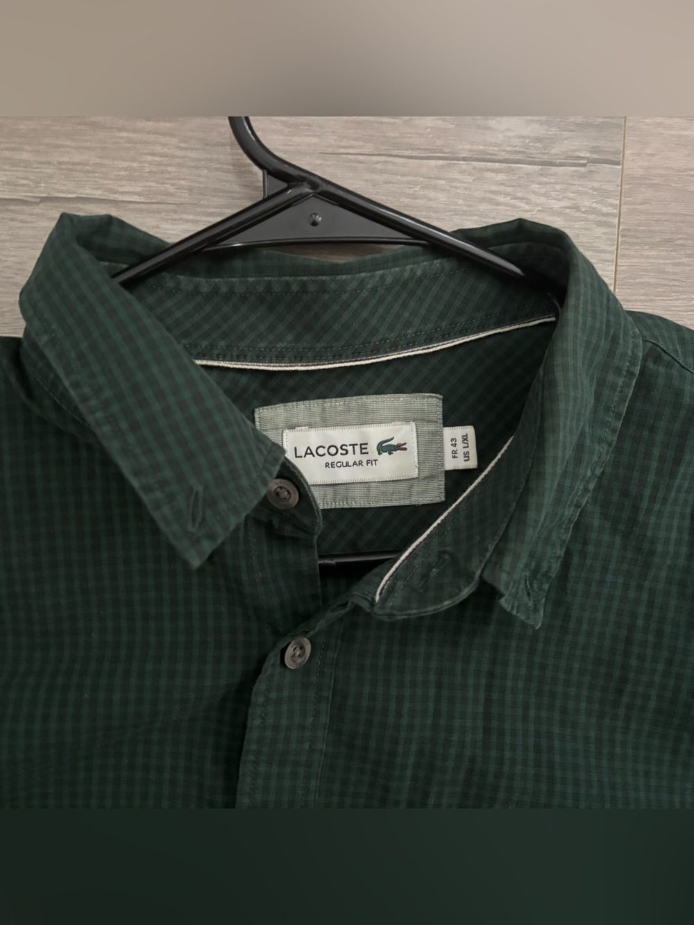 Lacoste Dark Green Button-Down Casual Shirt - Picture 2 of 2